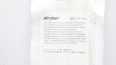 Stryker 0206-714-000 Femoral Sponge with Suction Attachment